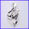 Brooch in pure silver. Jewel of a handmade designer.