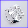 Fancy brooch in pure silver. Jewel of a handmade designer.