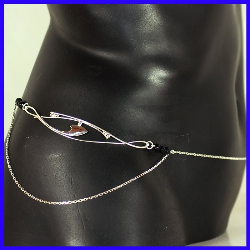 Cutting chain with pattern and fine stones. Sensual silver jewel. Cutting chain with pattern and fine stones. Sensual silver jewel.