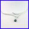 Fancy necklace in pure silver with Jasper. Jewel of a handmade designer.