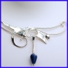 Collier en argent pur avec Sodalite. Bijou de créateur fait-main