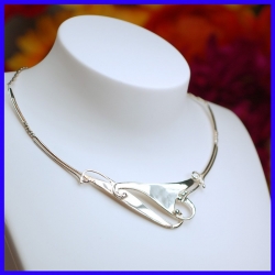 Necklace in pure silver. Handmade designer jewelry