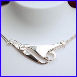 Necklace in pure silver. Handmade designer jewelry