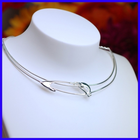 Necklace in pure silver. Handmade designer jewelry