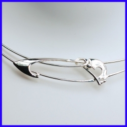 Necklace in pure silver. Handmade designer jewelry