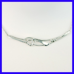 Fancy necklace in pure silver. Jewel of a handmade designer.