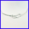 Necklace in pure silver with fine patterns. Jewel of a handmade designer.