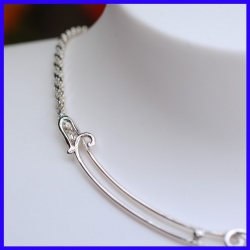 Necklace in pure silver. Handmade designer jewelry