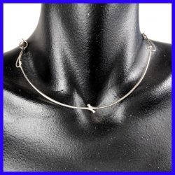Solid silver back necklace. Handmade designer jewelry
