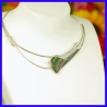 Necklace in pure silver with a zoisite ruby. Handmade designer jewelry.