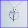 Pendant in the shape of a silver cross. Handmade jewelry by a jewellery craftsman