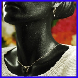 Ensemble collier boucles d’oreille argent artisanale.