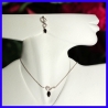 Ensemble collier boucles d’oreille argent artisanale.