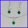 Ensemble collier boucles d’oreille argent artisanale.