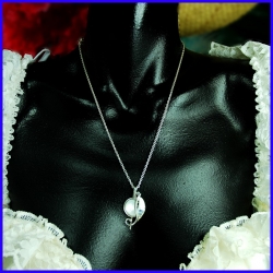 Pendant Hina goddess of the moon. Pure silver pendant. Handmade designer jewelry