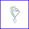Mother-of-pearl pendant in pure silver. Handmade designer jewelry