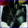 Pendant heart in pure silver and onyx. Handmade designer jewelry