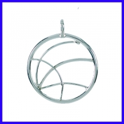 Concentric pendant in solid silver, handmade designer jewelry.