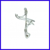 Brooch art nouveau cross in pure silver. Handmade designer jewelry.