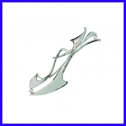 Medieval brooch in pure silver. Handmade designer jewelry.