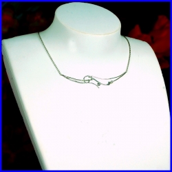 Fancy necklace in pure silver. Handmade designer jewelry.