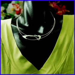 Necklace in pure silver. Handmade designer jewelry