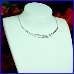 Current necklace in pure silver. Handmade designer jewelry.