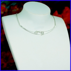 Wave necklace in solid silver. Handmade designer jewelry.