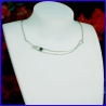 Graphic necklace in pure silver with a hematite. Handmade designer jewelry.