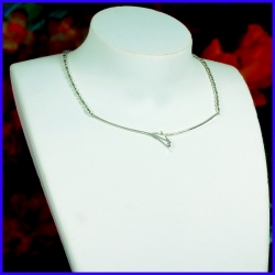 Calligraphy necklace in pure silver. Handmade designer jewelry.