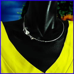 Silver and gold necklace. Jewel of creator and artisanal. Limited to 8 copies.