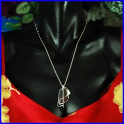 Fine pure silver pendant with Opal Boulder Koroit. Handmade designer jewelry