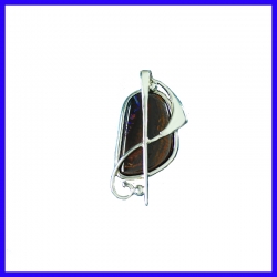 Pendentif fin en argent pur avec Opale Boulder Koroit. Bijou de créateur fait-main