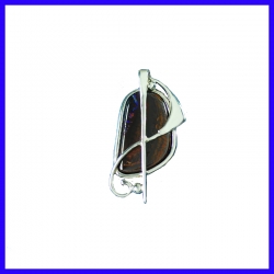 Fine pure silver pendant with Opal Boulder Koroit. Handmade designer jewelry