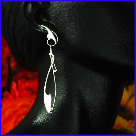 Silver pendant earrings Designer and handmade jewel Limited to 8 pieces