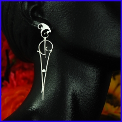 Boucles d’oreilles pendantes argent. Bijou de créateur et artisanale