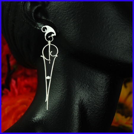 Silver pendant earrings Designer and handmade jewel Limited to 8 pieces