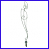 Earrings in silver and 3 spectrolites. Designer and handmade jewel.