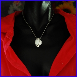 Silver and Pearl pendant. Designer and handmade jewel.