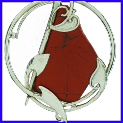 Pendentif argent et Jaspe rouge. Pièce unique.