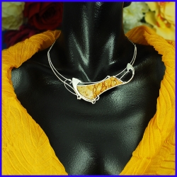 Silver necklace. Unique piece with. Designer and artisanal jewel.