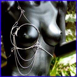 Silver breast set Unique piece Designer and handmade jewel