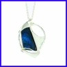 Pendentif argent et spectrolite. Bijou de créateur et artisanale. Pièce unique.