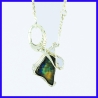 Collier en argent. Pièce unique avec une spectrolite. Bijou de créateur et artisanal.