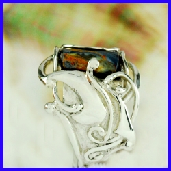 Bague en argent fait main Bijou de créateur et artisanale Pièce unique