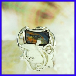 Bague en argent fait main Bijou de créateur et artisanale Pièce unique