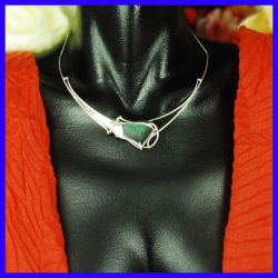 Collier en argent Pièce unique spectrolite créateur et artisanal