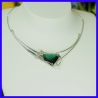 Collier en argent Pièce unique spectrolite créateur et artisanal