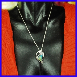 Pendentif argent et spectrolite créateur et artisanale Pièce unique.