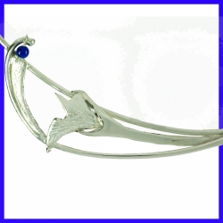 Collier en argent unique avec un Lapis-lazulis créateur et artisanal.